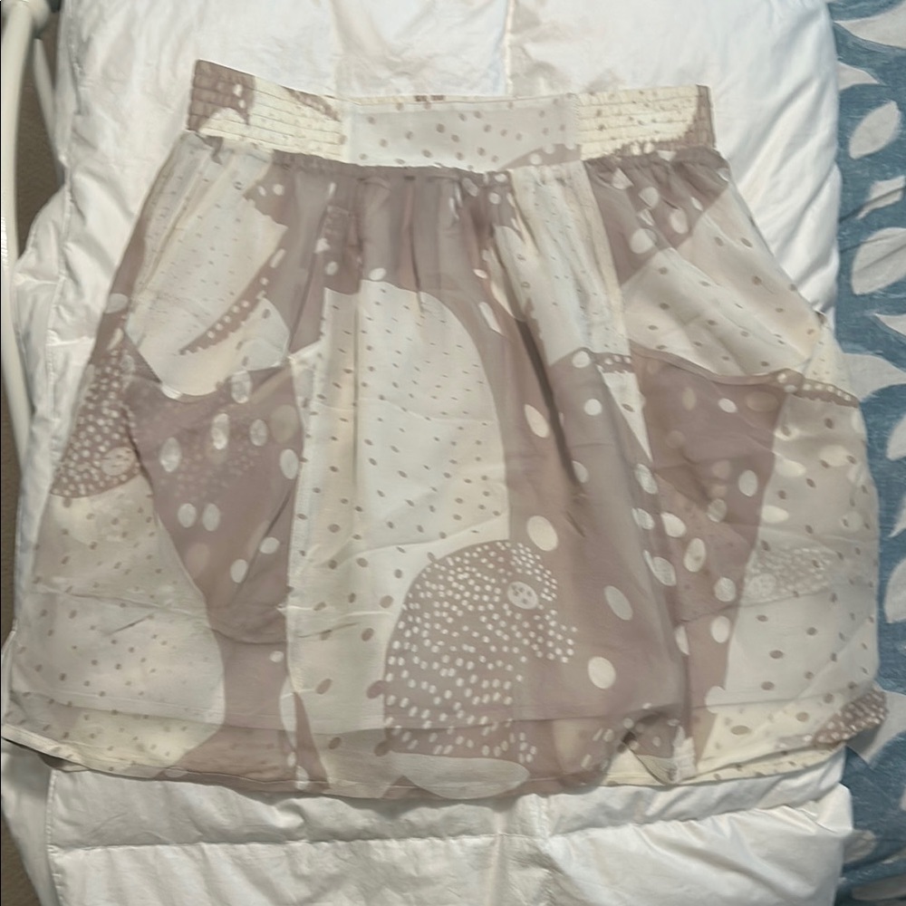 Chic Cream and Brown Women's Mini Skirt
